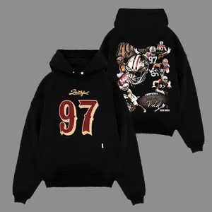 Nick Bosa 97 Graphic Premium Cotton Hoodie Sweatshirt T-Shirt For Niner Gang, 49ers Faithful Football Apparel, Football Streetwear Tee, Gift For Football Fan Graphic Tee