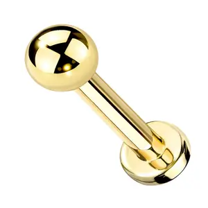16G Gold PVD Titanium Labret - External Threading
