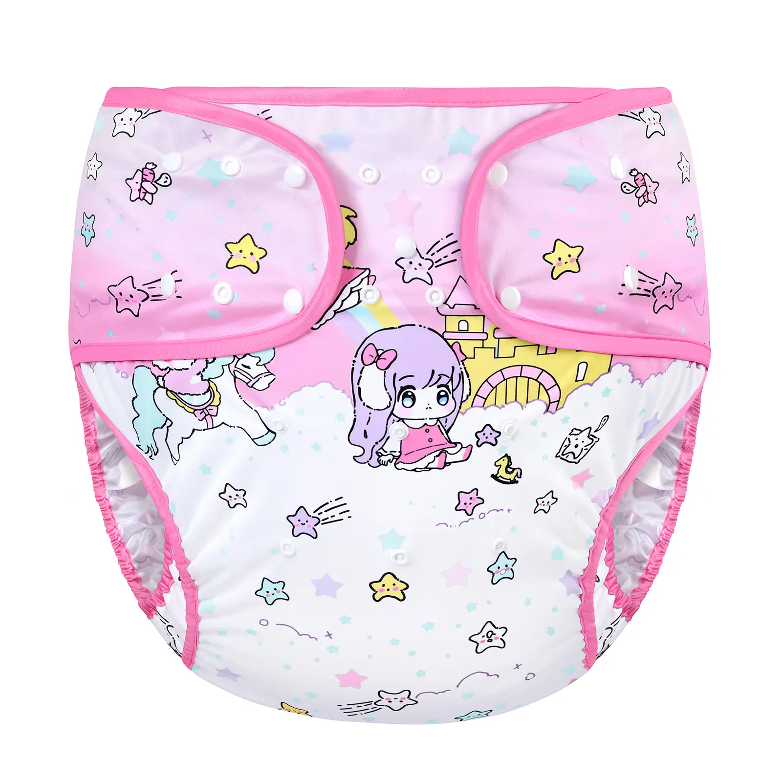 LITTLEFORBIG Waterproof Adult Diaper Cover, Reusable and Machine Washable, Adjustable Polyester Wrap for Unisex Incontinence Care, Fairy Littles in Dreamland