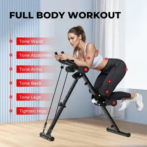 Home Gym Systems Ab Machine, Ab Workout Equipment, Adjustable Ab Trainer Machine for Abs Workout at Home Gym, Foldable, Knee Protection, Abdominal Trainer for Stomach