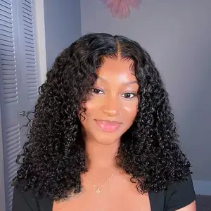 Arabella Lace Half Wig 3D Cap Snug Fitting Versatile Styles 6x6x2 Double Layered Lace Glueless Capless Natural Black Deep Wave Curly Human Hair Wigs