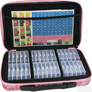 60 Slot Diamond Art Storage Box, Bead Organizer with Labels, 5D Embroidery Accessories Container, DIY Craft Supplies, Seed Holder