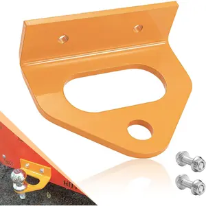 Zero Turn Mower Trailer Hitch 2.5" Hole Center 3/4" Pin Hole, Heavy Duty Steel & Versatile Chain Slot, with Installation Hardware, Orange