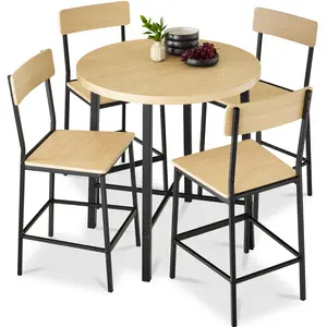 Best Choice Products 5-Piece Modern Round Counter Height Dining Set w/ 4 Chairs, 1.5in Thick Table Best Choice Products 5-Piece Modern Round Counter Height Dining Set w/ 4 Chairs, 1.5in Thick Table