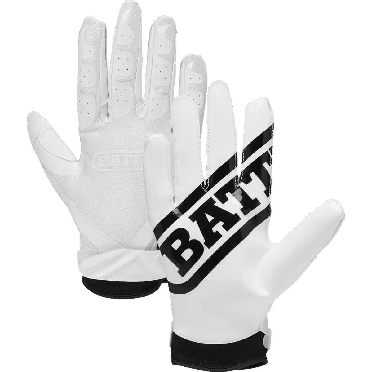 Battle Receivers Double Threat Football Gloves - White/White Battle Receivers Double Threat Football Gloves - White/White