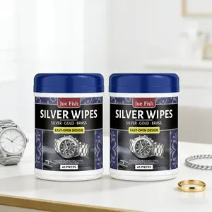 2-Pack Silverware Cleaning Wipes (40pcs*2), Watch & Jewelry Cleaner, Stain Removal, Stain Remover, Increase Shine, Jewelry And Tableware Renewal,Suitable For Gold and Silver Products, Easy To Use