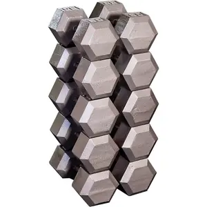 Body-Solid Cast Iron Hex Dumbbell — Hand Weights for Strength Training