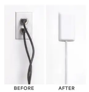 Sleek Socket - Outlet & Plug Concealer with Cord Concealer Kit - 3 Foot Cord, 3 Outlet Power Strip - Ideal for Kitchens & Small Spots