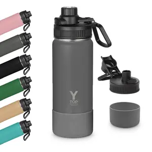 Y TOP 18 oz Insulated Water Bottle Cup Holder Friendly, Leak Proof Spout Lid, Double Wall Insulation, Dishwasher Safe, Easy Clean Stainless Steel Water Bottle for Gym Kids Sports Travel School Hiking