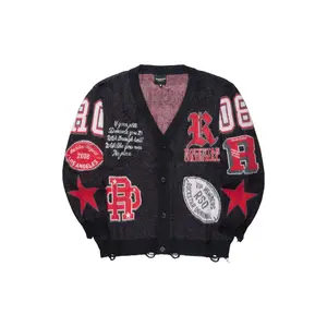 Delling Black/White/Red Knit Sweater