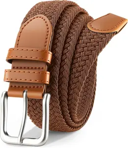 Men's Belt Braided Stretch Belt for Men Golf Pants Casual Shorts Jeans