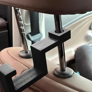 Hard Hat Holder for Truck Seat – Bamboo Headrest Hook for Hard Hat & Safety Vest, Portable Car Seatback Organizer