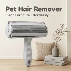 Pet Hair Removal Brush Cat Dog Flea Roller Brush, Efficient Pet Grooming Tool, Easy-To-Use One Button Release Design