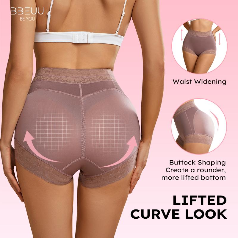 BBEUU Women's High-Waist Shapewear Panties – Lace Mesh Breathable, Anti-Slip Strip, Sexy Elegant Daily Underwear BBEUU Women's High-Waist Shapewear Panties – Lace Mesh Breathable, Anti-Slip Strip, Sexy Elegant Daily Underwear