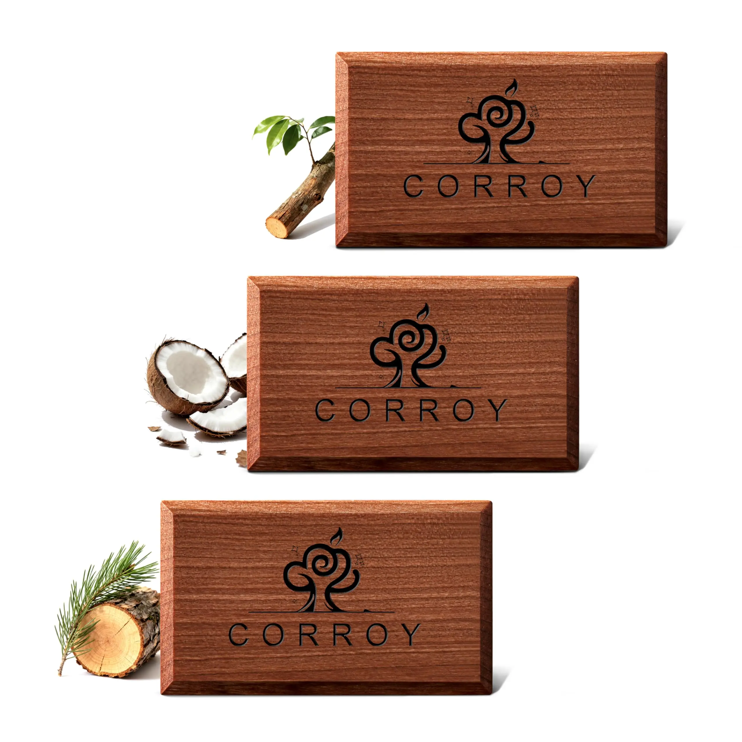Single Pack & 3 Pack WoodCar Air Fresheners + Visor Clip - Refreshingand Long Lasting Car Air Freshener Natural Essential Oil Scent, Car Odor Eliminator and Purifier, Vent Clip Air Freshener for Car (Starter/Teak)
