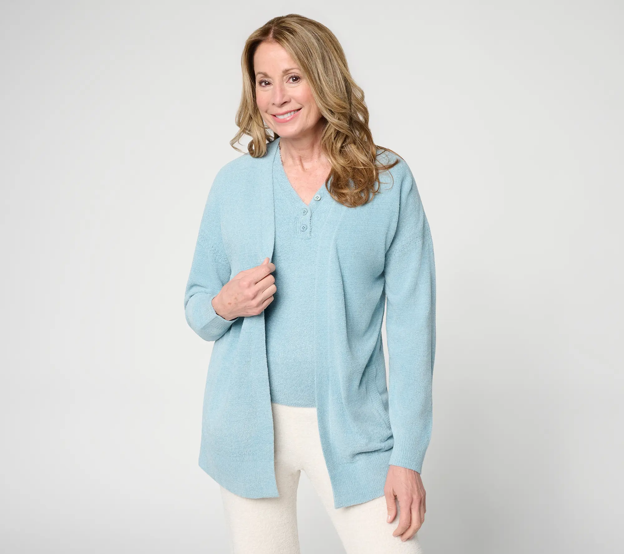 Barefoot Dreams Regular CozyChic Ultra Lite Placed Stitch Cardigan