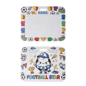 Football Star ID Badge Holder – Hard Plastic Soccer Card Sleeve, Student Name Tag Case, Back to School Sports Gift