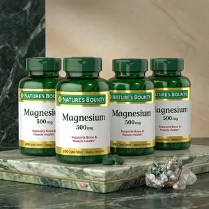 Nature’s Bounty Magnesium 500 mg Tablets, High Potency Magnesium Supplement for Bone and Muscle Support, Daily Whole Body Wellness, 200 Count