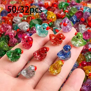 Mini Glitter Duck Sculpture Set, Resin Home Decor, Perfect Birthday Gift for Girls, Affordable Party Gift, Fairy Tale DIY Accessories