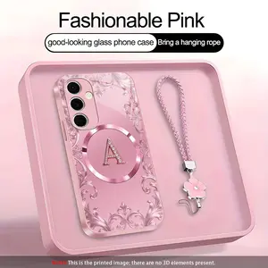 Suitable for [Galaxy S24 Fe] high-end MagSafe phone case，Each of the 26 letters has its own unique characteristics, Includes a complimentary lanyard and magnetic ring—highly practical. YM99