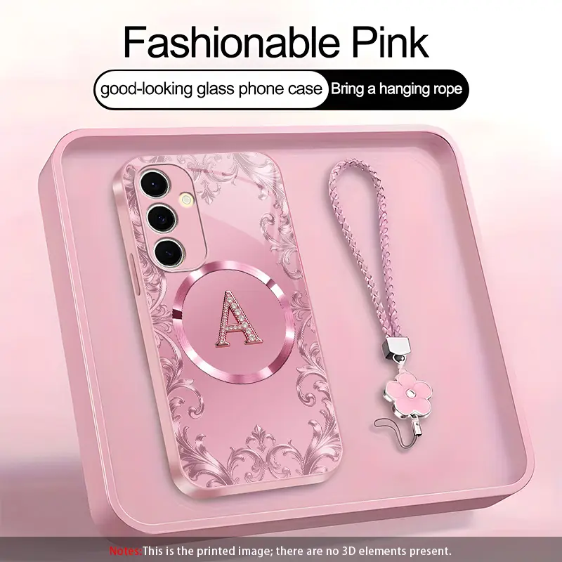 Suitable for [Galaxy S24 Fe] high-end MagSafe phone case，Each of the 26 letters has its own unique characteristics, Includes a complimentary lanyard and magnetic ring—highly practical. YM99