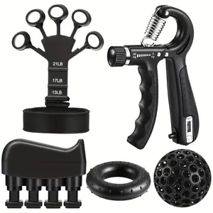 [ Strength Trainer] 5 Pack  Strength Trainer Kit - Finger Exerciser, Hand  Strengthener, Hand Extension Exerciser And Large Size Forearm Workout Ring For Muscle Building grip Grip Strength Trainer Adjustable adjustable resistance