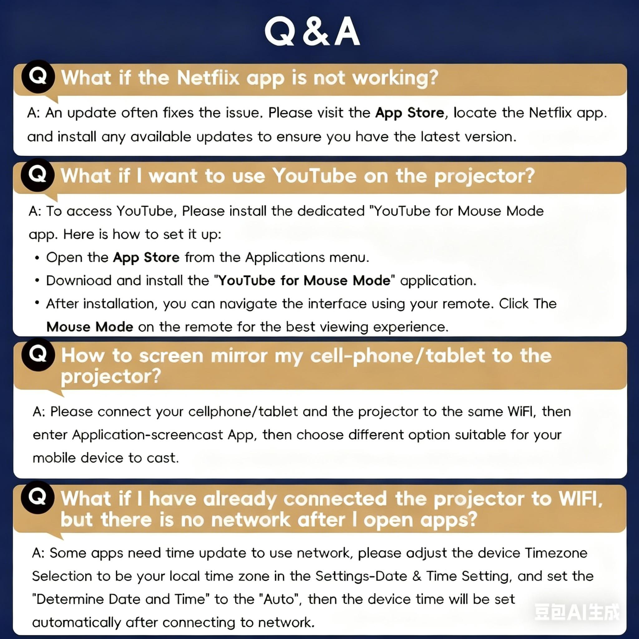 XBJ Mini projector, with Android system built in, equipped with Wifi and Bluetooth functions, supporting keystone correction and 4K decoding, 180-degree rotation, short-throw projector. For home/outdoor use BLACK FRIDAY