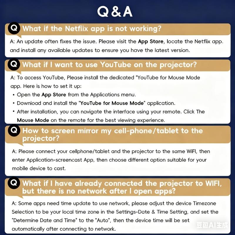 XBJ Mini projector, with Android system built in, equipped with Wifi and Bluetooth functions, supporting keystone correction and 4K decoding, 180-degree rotation, short-throw projector. For home/outdoor use BLACK FRIDAY