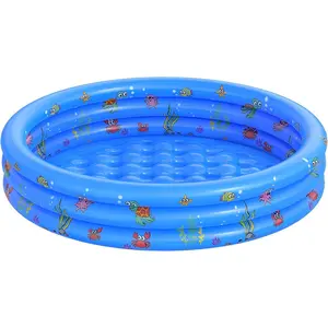 Round Inflatable Baby Swimming Pool, Portable Inflatable Kiddie Paddling Pool, Indoor&Outdoor Toddler Water Game Play Center for Children Kids Boy Girl