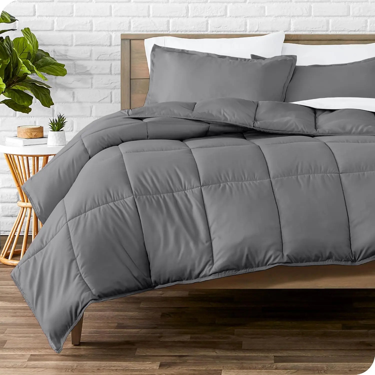 Comforter - King/California King Size - Ultra-- Goose Down Alternative - Premium 1800 Series - Warmth (King/Cal King, Grey)