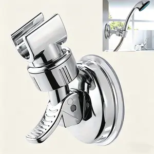 Suction cup shower head holder, adjustable height, no drilling required, suitable for bathrooms, shower rooms, toilets, and homes. It features suction cup attachment, adjustable rotation and height, and non-slip installation.