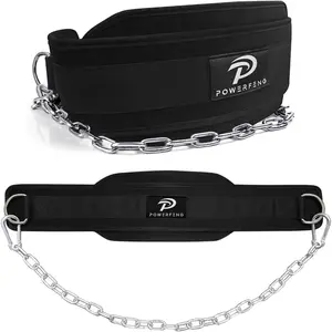 Dip Belt for Weight Lifting: Dip Belt with Heavy Duty Steel Chain for Weighted Dips, Pull Ups, Squats - Weighted Dip Belt for Strength Training Gym Home