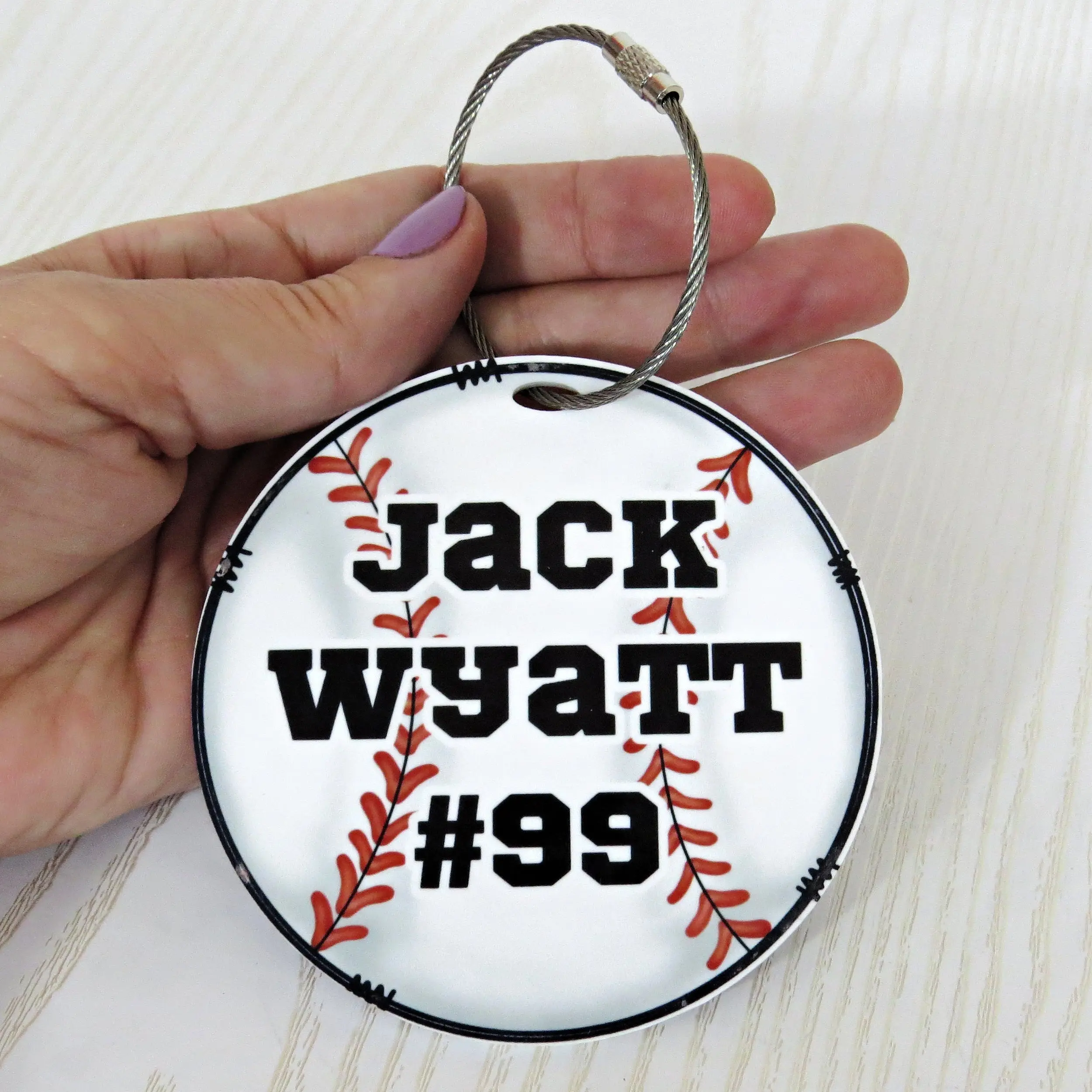 Personalized Baseball Bag Tag – Custom Name Sports Tag for Backpacks & Equipment Bags