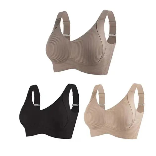 Women's 4-Piece Wireless Full Cup Unlined Breathable Bra - Adjustable Strap, Soft Stretch, Traceless, Anti-Sagging, Breast-Holding Minimizer, Anti-Exposure, Comfortable Fit, Jelly Sport Design for Large Busts Plus Size 38 DDD (Yoga, Everyday Use)