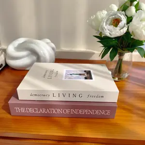 Beautiful Decorative Books Set of 2, Enhance Your Coffee Table Bookshelf or Fireplace Mantel, Modern Artistic Home Decoration Fake Books, Desk Decor, Modern Decorations