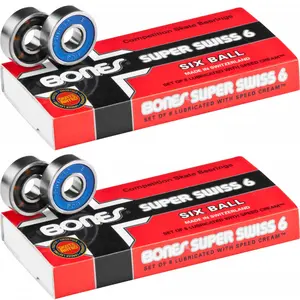 Bones Super Swiss 6 Bearings 16-Pack (Enough for 8 Wheels)