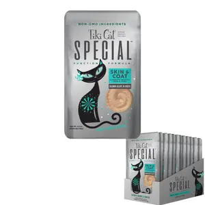 Tiki Cat Special Mousse Salmon Flavor Wet Cat Food, Skin & Coat Support, 2.4 oz x 12 Pouches