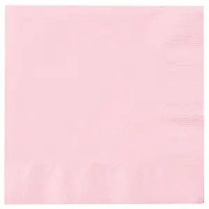 212 MAIN Disposable Square Size Paper Party Supplies - Classic Pink & Light Pink Lunch Napkins and Plates, 50 Pieces, Party Ready