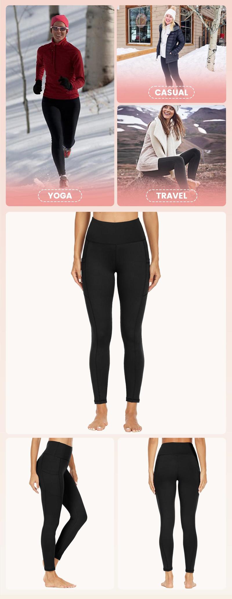 SHOWITTY Women's High Waisted 1/3 Pack Fleece Lined Leggings with Pockets – Thermal Warm Yoga Pants for Winter Workout & Everyday Wear #TikTokShopHolidayHaul