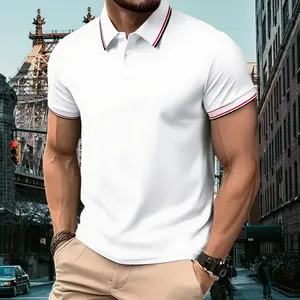 Summer Turn-down Collar Men's Shirt Solid Color Lightweight Short Sleeve Multi-color Polo Shirt Casual Sports Top for Men