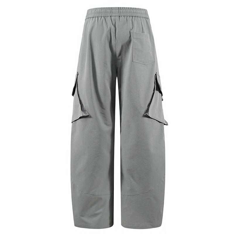 Men’s Summer Plus Size American Casual Vintage Straight Work Pants/Paratrooper Pants, Nylon Fabric, Loose and Comfortable