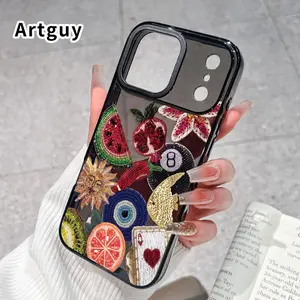 Beaded Art Assortment Printed Phone Case for iPhone 17 Pro Max 16 15 Plus Air 14 13 12 11 Durable and Stylish Airbag Shockproof Protective Smartphone Cover