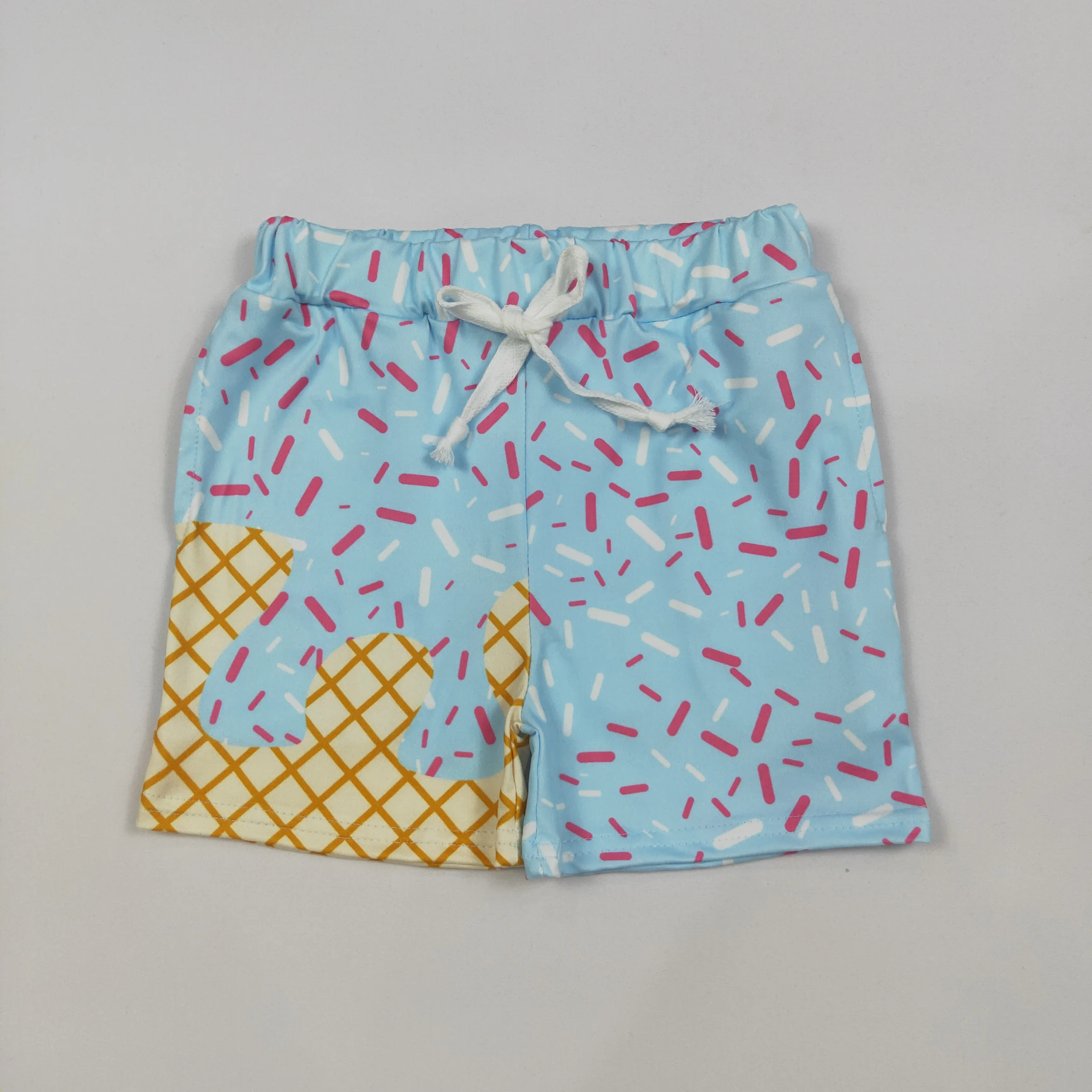 Kids' Boy Shorts, Casual Summer Playwear with a Fun Baseball and Ice Cream Graphic Print, Soft Comfortable Fabric for Toddlers & Boys
