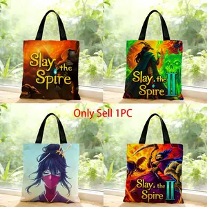 game card strategy roguelike Slay the Spire Storage Bags Canvas Bags Series Print Bag Lightweight Shoulder High Appearance Large Capacity Minimalist  Soft Fabric Bag Shopping Bags
