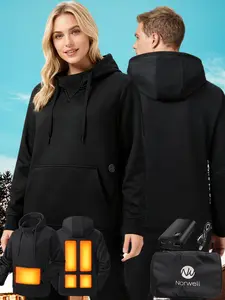 【Includes Power Bank】Norwell Heated Winter Hoodie With 7.4V/3A 5000mAh Battery Pack, Comfort Long Sleeve Minimalist Outdoor Sweatshirts For Men & Women, Ideal for Winter Hiking, Skiing and Camping