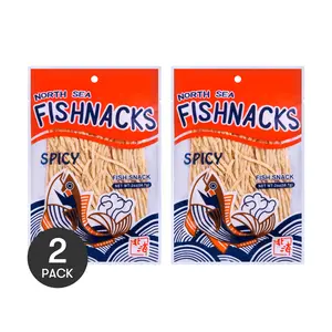 NORTH SEA Spicy Cod Fish Strips - 2 Pack, 56.7g Each | Delicious Snack for Seafood Lovers