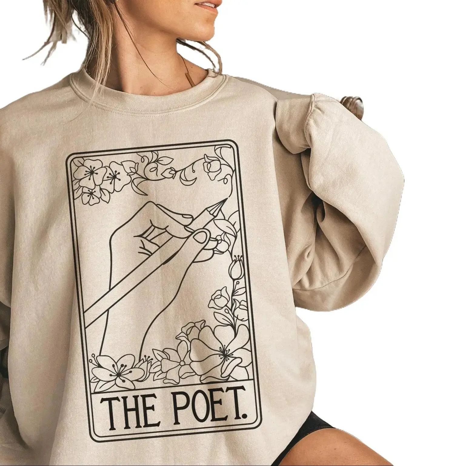 The Poet Tarot Sweatshirt, Poet Sweatshirt, The Poet Tarot Card, Gift for Poet, Author Writer Gift, Poem Writer Sweater, Tarot Card Sweater,