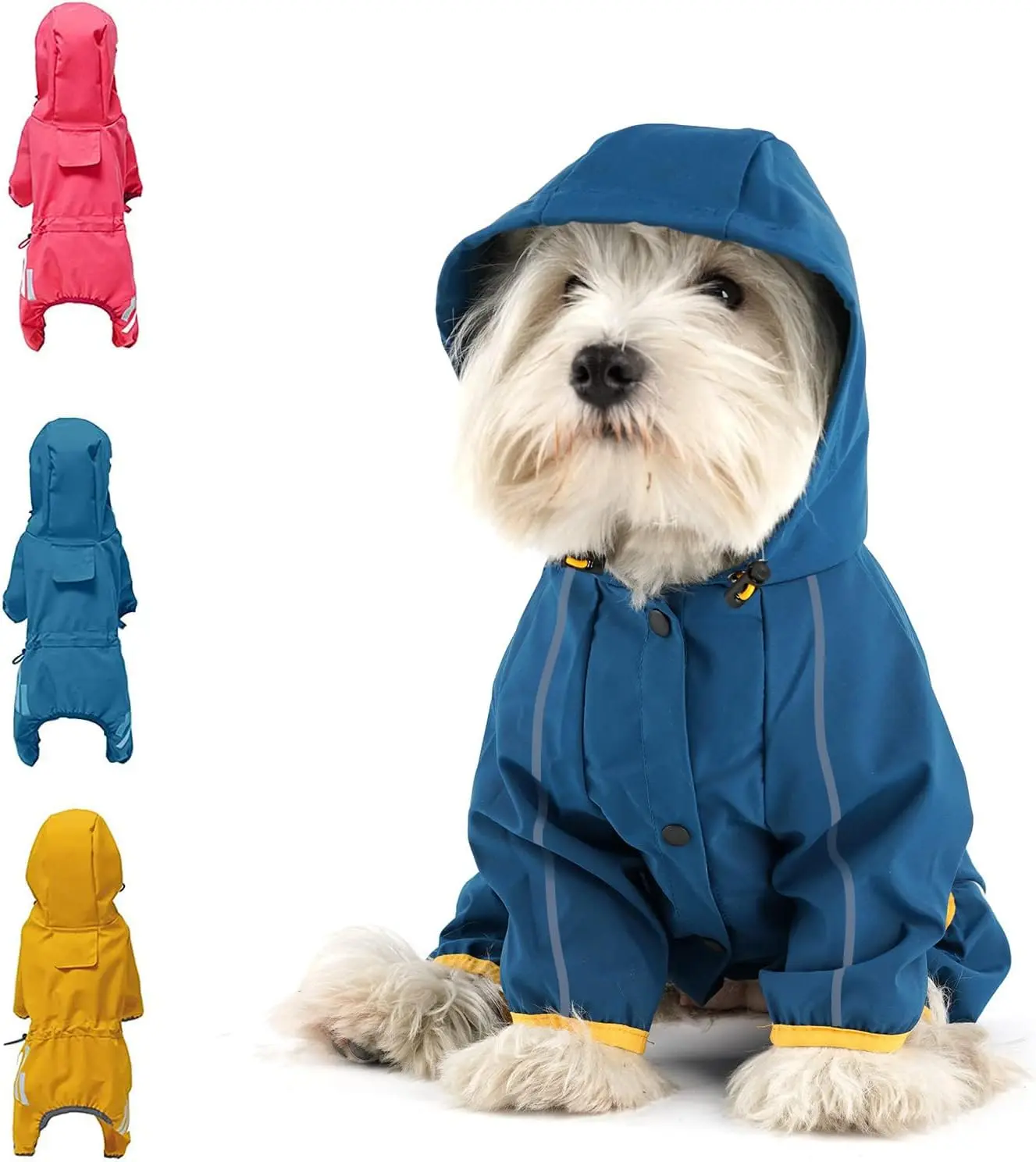 Puppy Raincoat, Pet Rain Coat, Dog Clothing Jacket, Lightweight Windbreaker Windproof Waterproof Coverall with Hooded, Jackets for Small Large Dogs