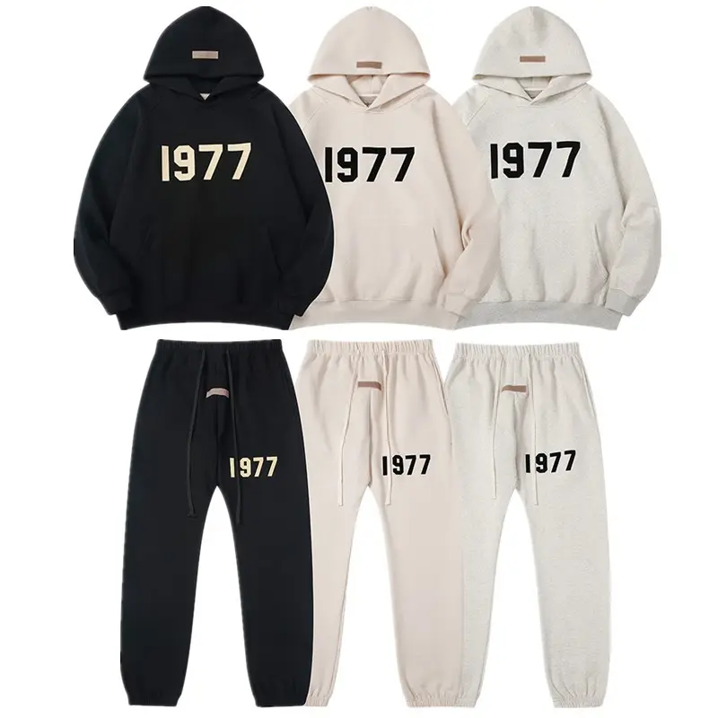 Men's 2-Piece Foam-Printed Hoodie & Pants Set - Y2K, Hip Hop, Retro, Harajuku Casual