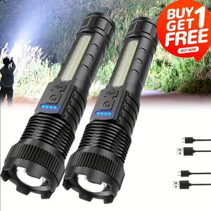 TacticalFlashlight ZoomableLight USBRechargeable OutdoorGear CampingEssential EmergencyKit SurvivalGear BrightLight LongRange TikTokFinds Buy1Get1Free